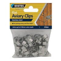Aviary Flat Clips 200pk Stainless Steel