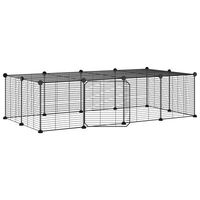 20-Panel Pet Cage with Door Black 35x35 cm Steel